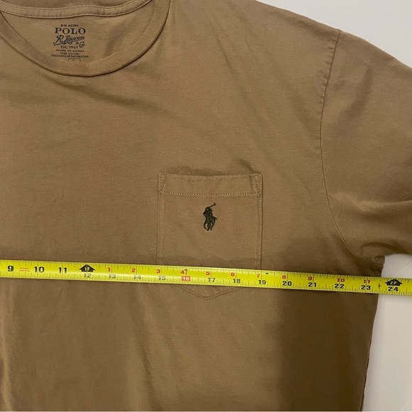 Polo Ralph Lauren Men’s Large Tan Short Sleeve Logo Tee Casual Classic Style - Picture 6 of 7